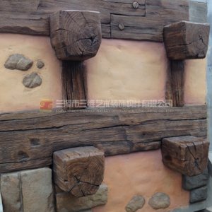 Wood, stone, brick wall